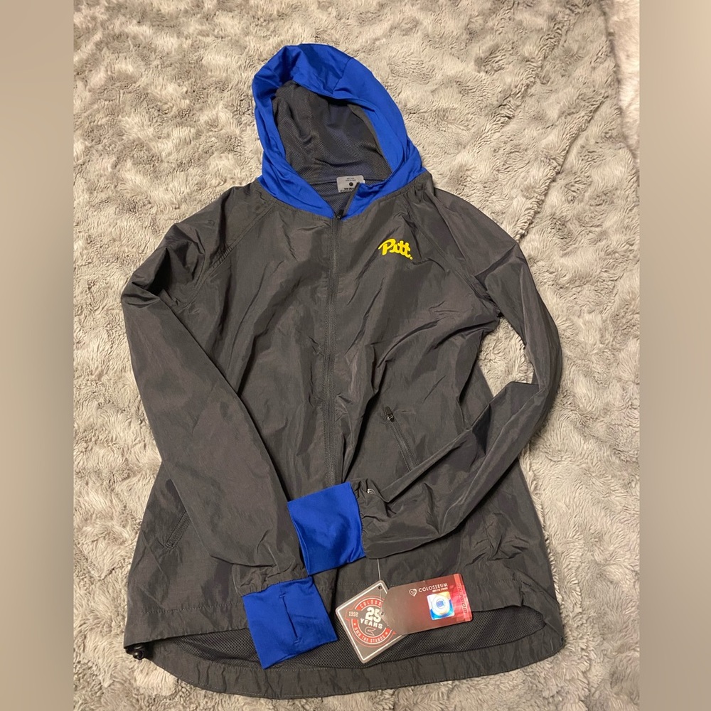 NWT💙💛Pitt Panthers ladies large light hooded coat